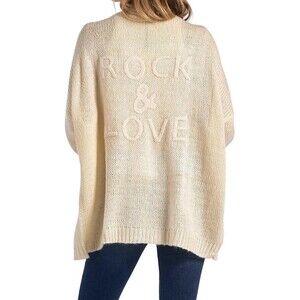 Elan Giselle White Super Soft & Cozy Open Knit Rock & Love Relax Fit Cardigan OS